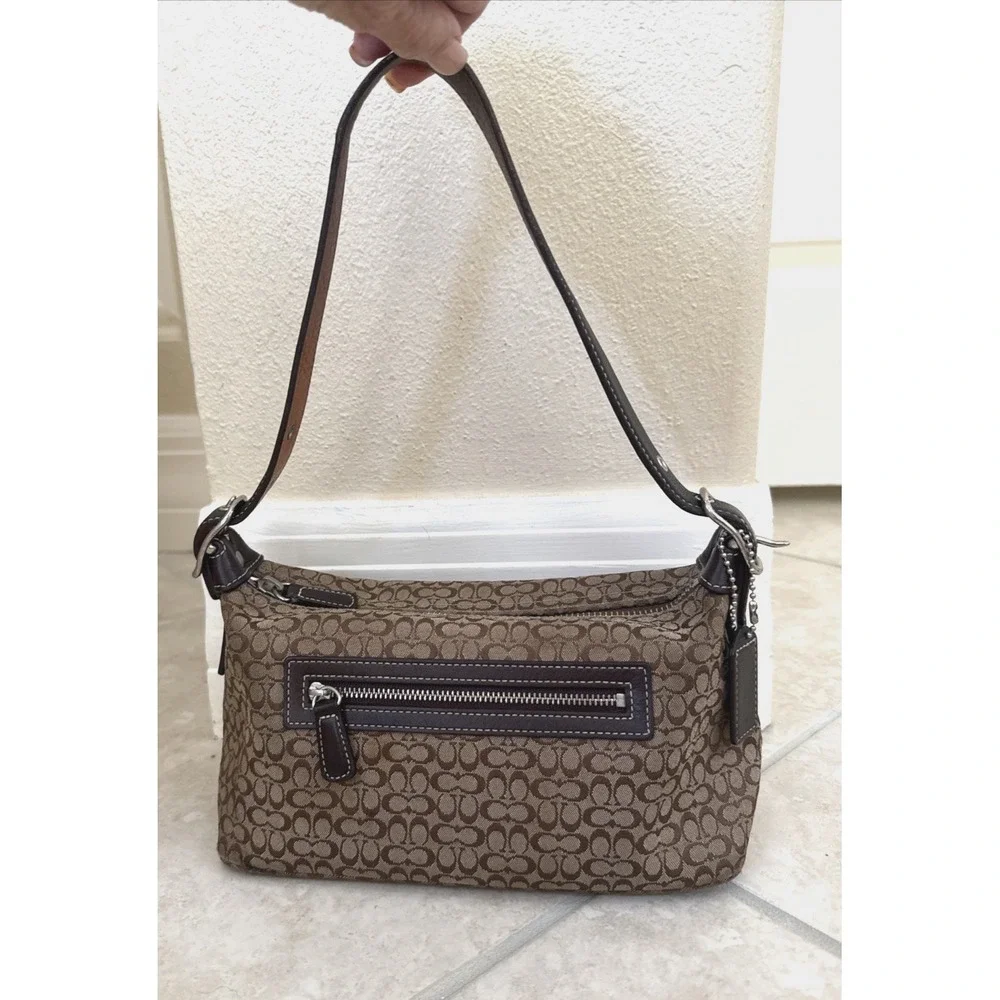 Coach MINI 6332 Vintage Demi Y2K SoHo Signature C Canvas Bag W/Leather Trim